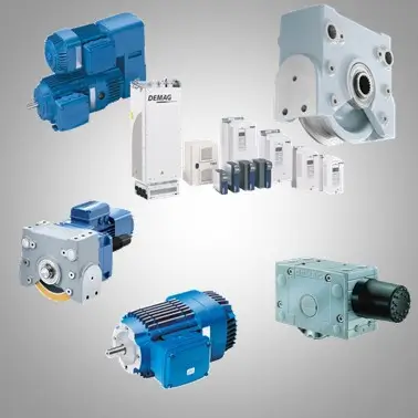 Cranetool-Antriebstechnik, Laufrad- und Stromzuführungs-Systeme. Radblöcke, Laufräder, Getriebemotoren, Motoren, Umrichter, Stromzuführungen, Fahr-Systeme.